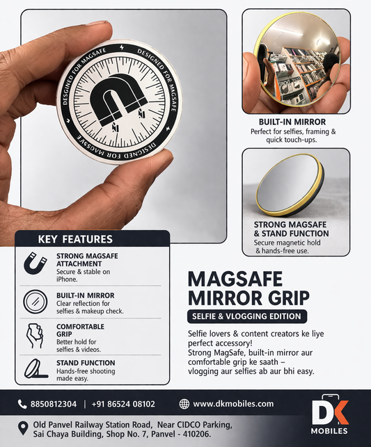 MagSafe Mirror Grip – Selfie & Vlogging Essential 📸✨