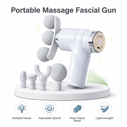 Portable Massage Fascial Gun with Multiple Heads