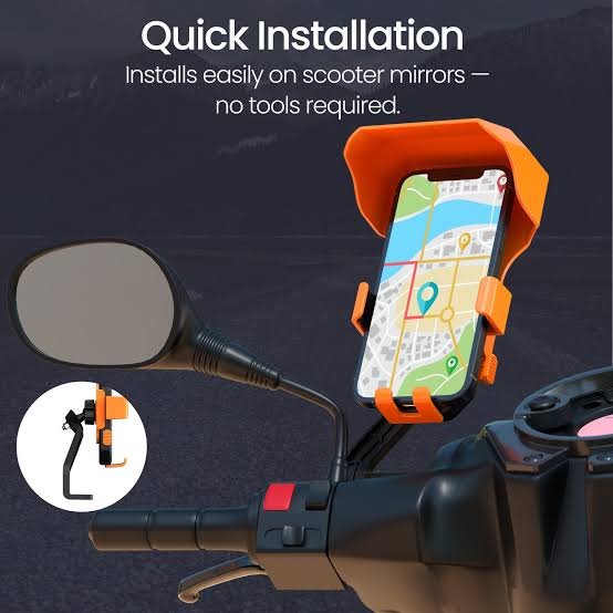 Bike Mobile Holder with Sun Visor – Heavy Duty Handlebar Mount 📱🏍️