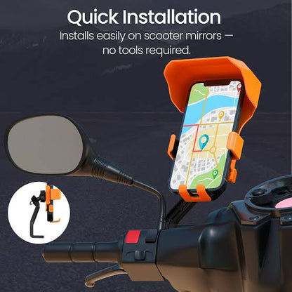 Bike Mobile Holder with Sun Visor – Heavy Duty Handlebar Mount 📱🏍️