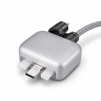 USB-C Auto Eject Charging Adapter with Durable Braided Cable, Compact Fast Charging Connector for Type-C Devices